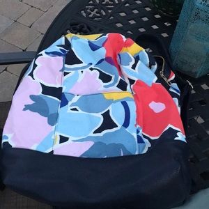 Flower printed backpack.